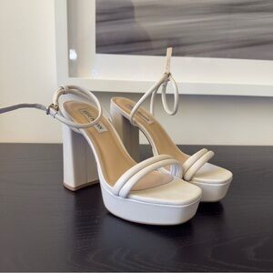 Steve Madden Cream Platform Heels